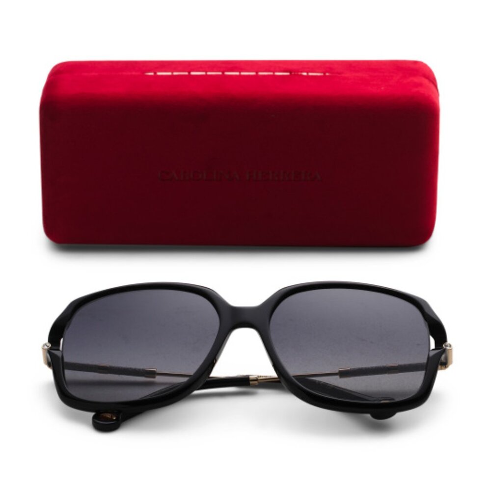 CAROLINA HERRERA Black 58mm Square Sunglasses
